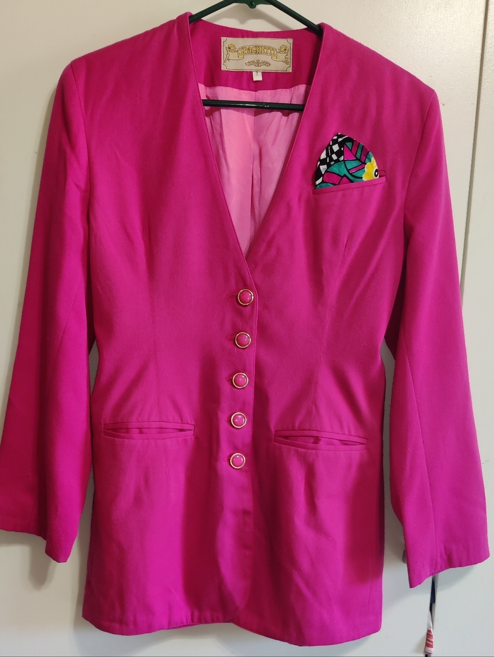 Fuchsia Women's Blazer Classic Button Front